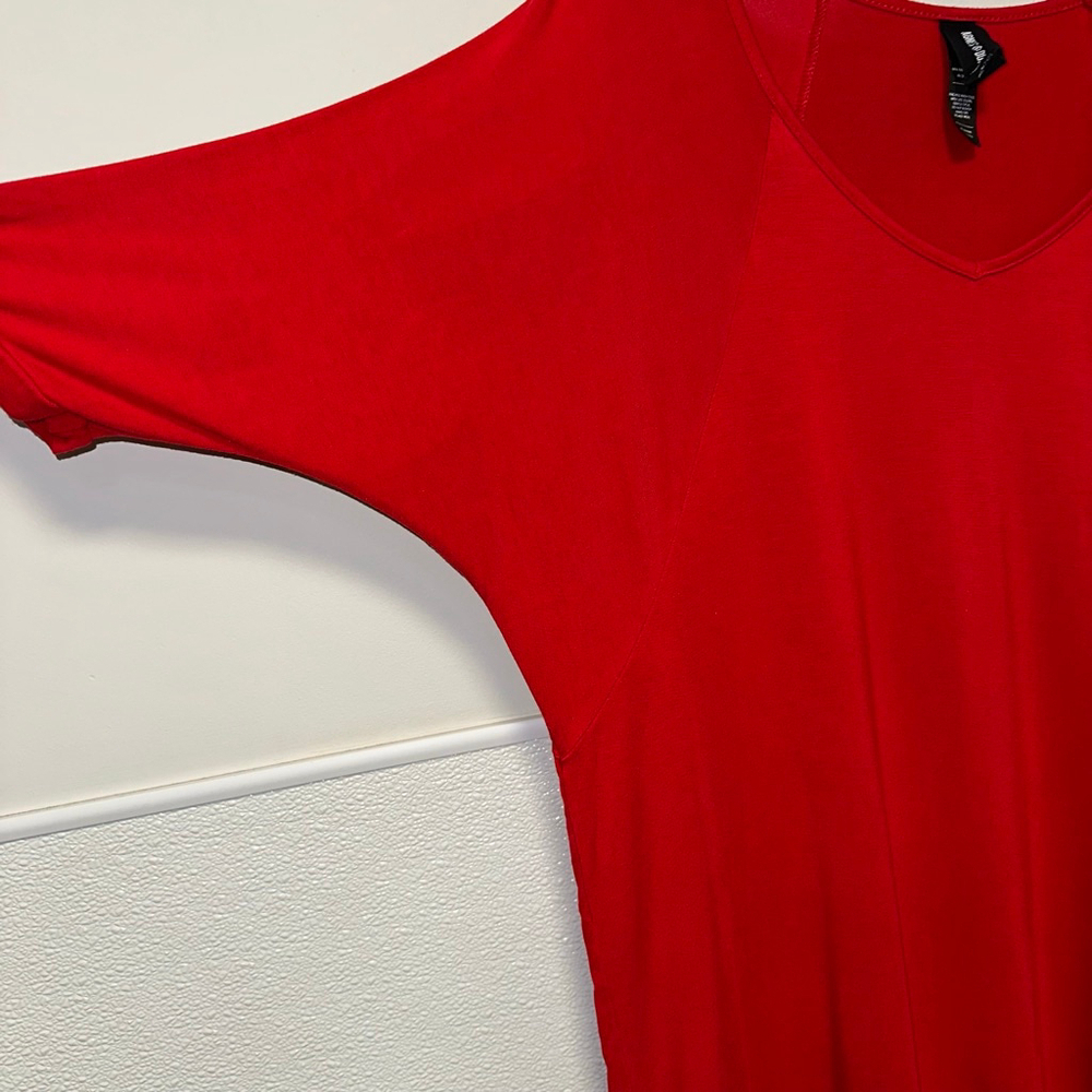 Women's Agnes & Dora T-Shirt Dress Size M Red Oversized Flowy - Picture 9 of 10